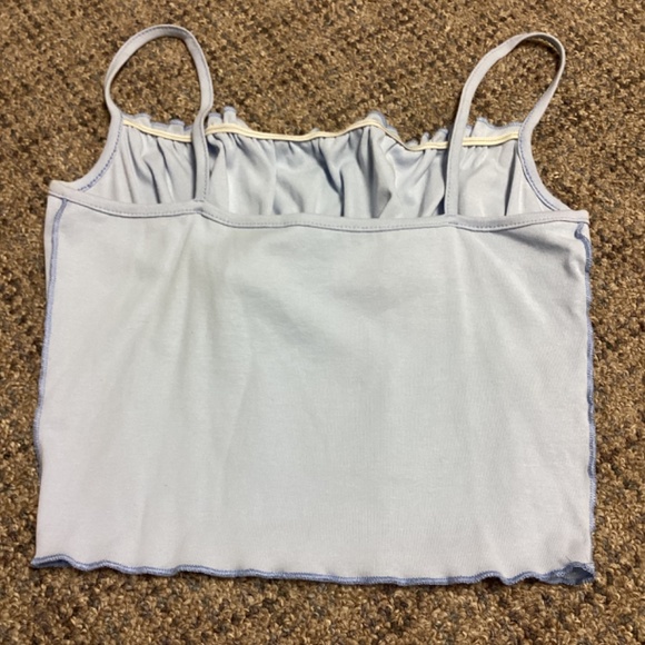 SHEIN Baby Blue Ruched Spaghetti Strap Crop Tank Top * Size Juniors Small - Picture 4 of 6